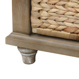 ZUN TREXM Rustic Storage Bench with 3 Drawers and 3 Rattan Baskets, Shoe Bench for Living Room, Entryway WF195161AAN