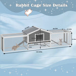 ZUN 2-Story Large Wooden Rabbit Hutch Pet House with Ramps, Lockable Doors, Run Area and Asphalt Roof 67210281