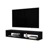 Central Floating media rack in melamine with two shelves,black B128P227637