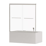 56"-60" W x 58" H Double Sliding Bathtub Shower Door, Semi-Frameless Bypass Tub Door, 1/4" W1573P292497