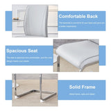 Luxury Simple Arch Chair - Set of 4 Light Gray PU Material High Resilience Dining Chair with Arched W1151P154861