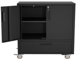 Tool Cart with Wheels, 40" H x 30" W x 20" D, Mobile Tool Cabinet with Lockable Casters & Drawer, T2398P407327