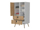 White and Macadamia 2-Drawer Tall Dresser B062P175197
