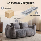 Giant Bean Bag Couch for Adults, Ultra Soft Fluffy Loveseat Bean Bag Sofa, Oversized Chase Lounge 54782712