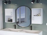 White 2 Bathroom Medicine Cabinets with Open Shelf B062P175072