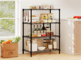 4-Tier Heavy-Duty Metal Wire Shelving, 600 lbs Total Load Capacity with Anti-Toppling Kits for 31552337
