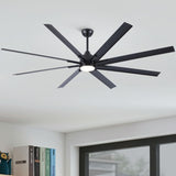 84 In Super Large Black Ceiling Fan with Remote Control 8 Blades W1367P307912