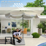 8.8FT Elegance Patio Umbrella, UPF 30 Outdoor Market Umbrella with 8 Ribs, Push Button Tilt,Light 14934477