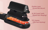 ZUN Negative Ionic Hair Straightener Brush with 9 Temp Settings, 30s Fast Heating, Hair Straightening 71935411