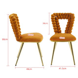 orange and gold Modern chair with iron tube legs, soft cushions and comfortable backrest, W234P271309