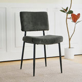 ZUN Modern Grey simple velvet dining Fabric Upholstered Chairs home bedroom stool back dressing W210132726