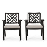 Outdoor Dining Chairs, Light Beige Antique Matte Black 68182.00BLK