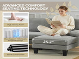 U-Shaped Convertible Sectional Sofa with 2 Short Chaise Lounges, 4-Seater Modular Chenille Fabric 14447518