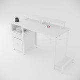 47.3"office desk with power outlet,2 Monitor Stands,2 drawers,Side Pocket,Easy to Assemble,Frame W2887P239957