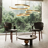 Mid-Century Modern Bentwood Swivel Dining Chairs Heat-Pressed PU Leather Accent Chairs N842P290039B