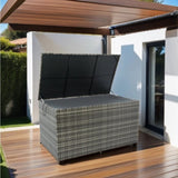 ZUN Outdoor Storage Box, 200 Gallon Wicker Patio Deck Boxes with Lid, Outdoor Cushion Storage for Kids W329138977