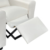 Marisa 22" White PU Leather Kids Recliner Chair with Cupholder B061110699