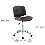 ZUN Black and Walnut Swivel Office Chair B062P182756