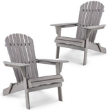 Wood Patio Chair for Garden Outdoor Wooden Folding Adirondack Chair Set of 2 Solid Cedar Wood 96785121