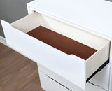 Mid-Century Modern White Color 1pc Nightstand Bedroom Furniture Solid wood Round Tapered Legs B011P218338