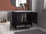 Bathroom Vanity, 2 Doors, 4 Shelves, Black Wengue B097P369431