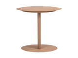 Mode 18" Leatherette Round C-Shaped Sofa Side Table, Saddle Brown Faux Leather B2719P246001
