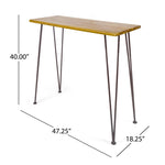 ZUN DENALI INDUSTRIAL WOOD AND METAL BAR TABLE 61327.00