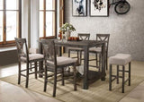 Weathered Grey Counter Height Table with Bottom Shelf B062P209314