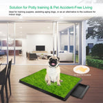 ZUN Dog Toilet Indoor Puppy Training Pad, Dog Potty Pet Training Grass Mat, Removable Waste Tray for 07162018