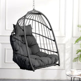 Outdoor garden rattan egg swing chair hanging chair PE hanging chair gray W2500P309523