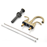 2-Handle Bathroom Sink Faucet with Pop-up Drain Brushed Golden W122458635