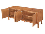 Vintage Sideboard Buffet Cabinet, 56.8" W x 18" D x 34.2" H, 4-Door Storage Cabinet with Metal N780P347334D