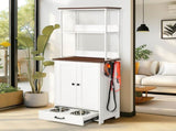 Pet Feeding with Bowls, Adjustable Panel, Dog Feeding with Storage, Pet Feeder W1687P271054