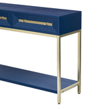 TREXM Entryway Table, Console Table with Two Drawers, Retro Hallway Table with Striking Geometric N715P227910M