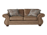 Leinster Faux Leather 3-Piece Sofa Set with Antique Bronze Nailheads T2574P196933