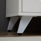 Sideboard Buffet cabinet with 4 doors and removable shelves, for living room, dining room, ivory W1705P179820