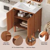 30" Modern Bathroom Vanity with Ceramic Sink, Vintage Minimalist Bathroom Vanity Cabinet, 45 Degrees N817P245325N