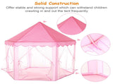 Foldable Princess Play Castle Tent for Girls, Large Space Playhouse with Breathable Mesh Doors, 29697047