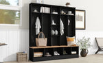 ZUN Wide Design Hall Tree with Storage Bench, Minimalist Shoe Cabinet with Cube Storage & Shelves, 43636632