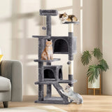 ZUN 53 inch Multi-Level Cat Tree Cat Condo with Scratching Posts Kittens Activity Tower Pet Play House 17460876