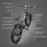 ZUN AOSTIRMOTOR Hot Fat Tire Adults Electric Bicycle 26 In. Electric Mountain Bike, All Terrain e-bike 48287530