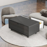 ZUN Modern Smart Coffee Table with Built-in Fridge, Bluetooth Speaker, Wireless Charging, Touch Control W1172P175395