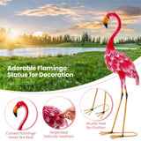 2-Piece Flamingo Ornament Set - Stunning Gradient Feathers Metal Statues Outdoor Garden/Patio Decor 18286522