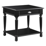 Classic Design Black Finish End Table with Drawer and Bottom Shelf Wooden Traditional Living Room B011P175460