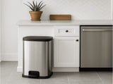 Kitchen Trash Can, 13.2 Gallon Plastic Step Garbage Bin with Lid, Silver 41238085