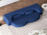 Modern Floor Sofa with 2 Pillows,Convertible Teddy Fabric Foam-Filled Sleeper Sofa Bed,15" Full Size 10423071