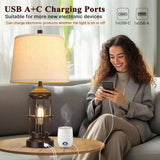 Table Lamp Set of 2 with USB Ports, Touch Control 3-Way Dimmable Bedside Lamp with 2 LED Night W3355P323240