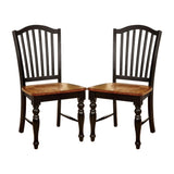 Set of 2 Side Chairs in Black and Antique Oak Finish B016P222699