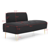 ZUN 56.3"Inch Width Modern End of Bed Bench,Teddy Fabric Upholstered 2 Seater Sofa Couch Entryway W2677P195015