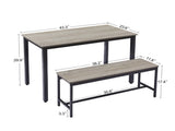 Dining Table Set, Bar Table with 2 Dining Benches, Table Counter with Chairs, Industrial for 60073284